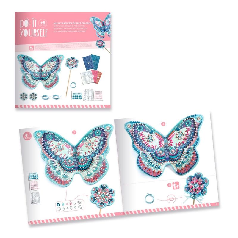 Jucarii, Copii si Bebe - Jucarii si jocuri - Jucarii & jocuri educative - Seturi de artizanat - Joc creativ DIY Aripi si bagheta fermecata, Djeco - Infinity.ro
