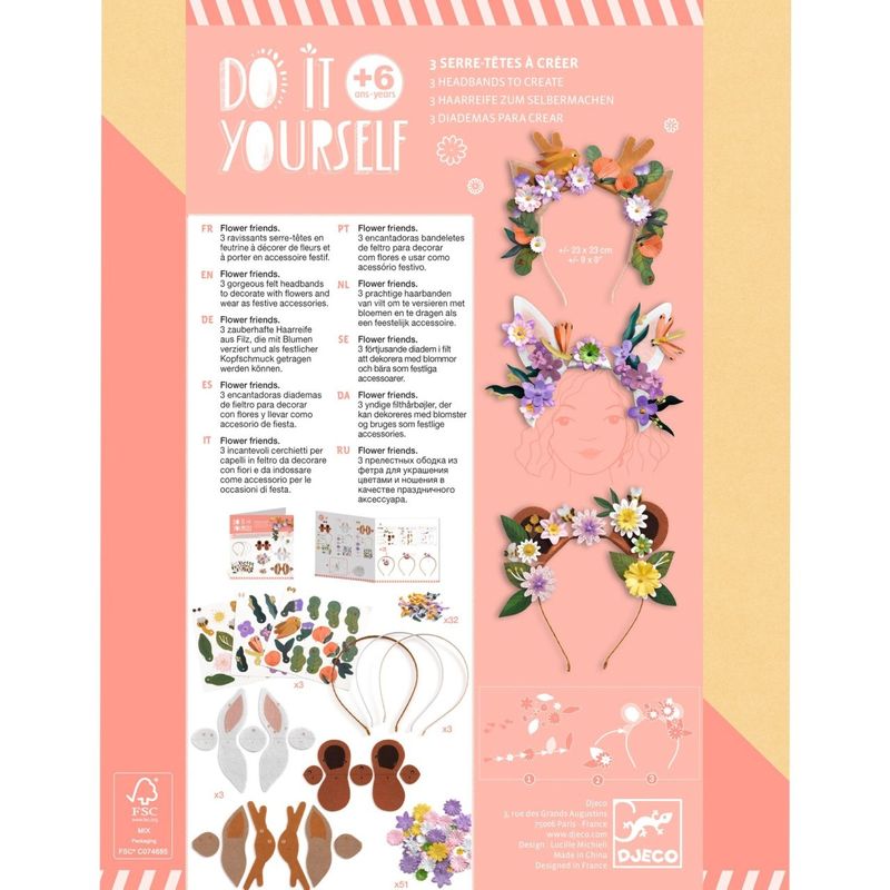 Jucarii, Copii si Bebe - Jucarii si jocuri - Jucarii & jocuri educative - Seturi de artizanat - Joc creativ DIY Coronite cu flori, Djeco - Infinity.ro