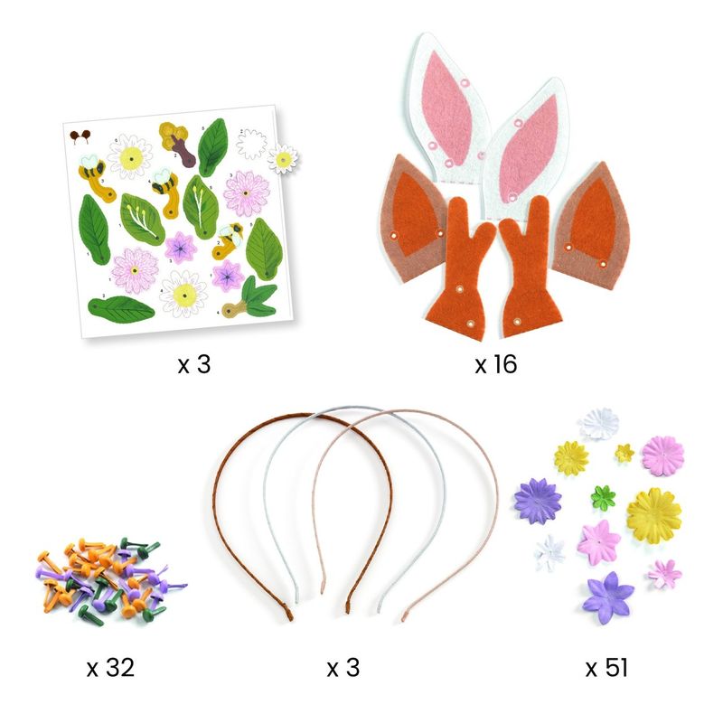 Jucarii, Copii si Bebe - Jucarii si jocuri - Jucarii & jocuri educative - Seturi de artizanat - Joc creativ DIY Coronite cu flori, Djeco - Infinity.ro