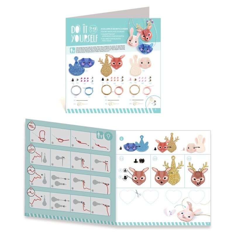 Jucarii, Copii si Bebe - Jucarii si jocuri - Jucarii & jocuri educative - Seturi de artizanat - Joc creativ DIY Coliere secrete, Djeco - Infinity.ro