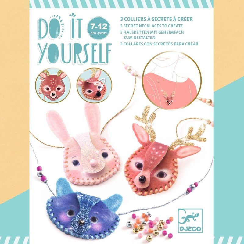 Jucarii, Copii si Bebe - Jucarii si jocuri - Jucarii & jocuri educative - Seturi de artizanat - Joc creativ DIY Coliere secrete, Djeco - Infinity.ro