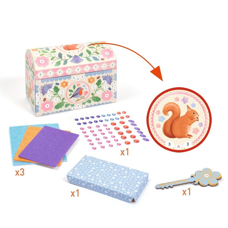 Jucarii, Copii si Bebe - Jucarii si jocuri - Jucarii & jocuri educative - Seturi de artizanat - Joc creativ DIY Cufar fermecat, Djeco - Infinity.ro