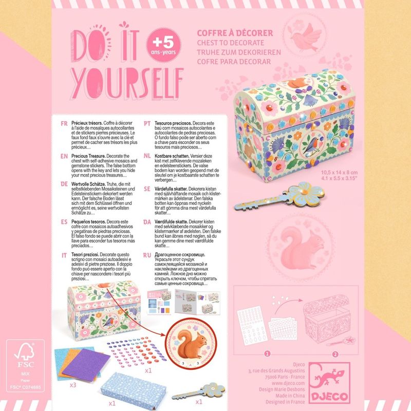 Jucarii, Copii si Bebe - Jucarii si jocuri - Jucarii & jocuri educative - Seturi de artizanat - Joc creativ DIY Cufar fermecat, Djeco - Infinity.ro