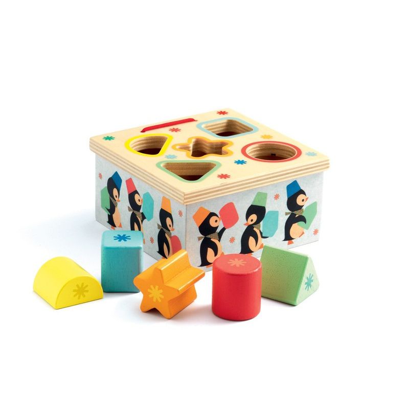 Jucarii, Copii si Bebe - Jucarii si jocuri - Jucarii bebelusi - Jucarii de sortat - Cutie sortatoare cu pinguini, Djeco - Infinity.ro