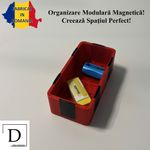 Carti si Birotica - Birotica - Accesorii de birou - Alte accesorii birou - Tavita modulara magnetica, Rosu, 9 X 4.5 cm, imprimat 3D din PLA (Bioplastic) - Infinity.ro