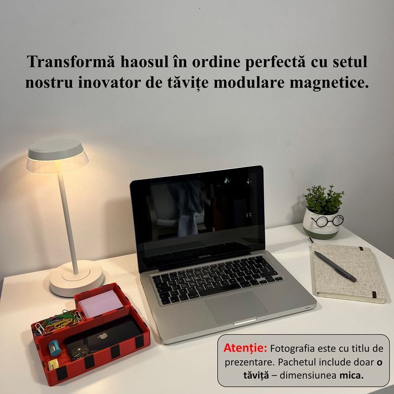 Carti si Birotica - Birotica - Accesorii de birou - Alte accesorii birou - Tavita modulara magnetica, Rosu, 9 X 4.5 cm, imprimat 3D din PLA (Bioplastic) - Infinity.ro