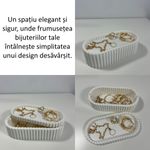 Fashion, accesorii si bijuterii - Femei - Bijuterii femei - Cutii bijuterii - Cutiuta bijuterii, capac magnetic, 17.5 X 8.5 X 5 cm, Multifunctionala, Alb, imprimat 3D din PLA (Bioplastic) - Infinity.ro