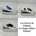 Fashion, accesorii si bijuterii - Femei - Bijuterii femei - Cutii bijuterii - Cutiuta bijuterii, capac magnetic, 17.5 X 8.5 X 5 cm, Multifunctionala, Alb, imprimat 3D din PLA (Bioplastic) - Infinity.ro