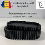 Fashion, accesorii si bijuterii - Femei - Bijuterii femei - Cutii bijuterii - Cutiuta bijuterii, Capac magnetic, 17.5 X 8.5 X 5 cm, Multifunctionala, Negru, imprimat 3D din PLA (Bioplastic) - Infinity.ro
