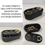 Fashion, accesorii si bijuterii - Femei - Bijuterii femei - Cutii bijuterii - Cutiuta bijuterii, Capac magnetic, 17.5 X 8.5 X 5 cm, Multifunctionala, Negru, imprimat 3D din PLA (Bioplastic) - Infinity.ro