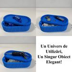 Fashion, accesorii si bijuterii - Femei - Bijuterii femei - Cutii bijuterii - Cutiuta bijuterii, capac magnetic, 17.5 X 8.5 X 5 cm, Multifunctionala, Albastru, imprimat 3D din PLA (Bioplastic) - Infinity.ro