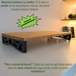 PC, gaming si accesorii - Desktop PC & monitoare - Accesorii monitoare - Suport monitor, 60 X 30 X 8 CM, Picioare printate 3D din PLA , Negru, Panou din Fag - Infinity.ro