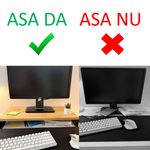 PC, gaming si accesorii - Desktop PC & monitoare - Accesorii monitoare - Suport monitor, 60 X 30 X 8 CM, Picioare printate 3D din PLA , Negru, Panou din Fag - Infinity.ro