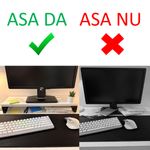 PC, gaming si accesorii - Desktop PC & monitoare - Accesorii monitoare - Suport monitor, 60 X 20 X 8 CM, Picioare printate 3D din PLA , Alb, Panou din Pal - Infinity.ro