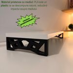 PC, gaming si accesorii - Desktop PC & monitoare - Accesorii monitoare - Suport monitor, 60 X 20 X 8 CM, Picioare printate 3D din PLA , Alb, Panou din Pal - Infinity.ro