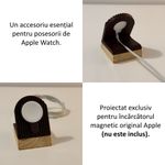 Laptop, Telefoane si Tablete - Wearables si gadgeturi - Wearables - Accesorii wearables - Suport Incarcare compatibil cu Apple Watch (Incarcatorul magnetic nu este inclus), maro - Infinity.ro
