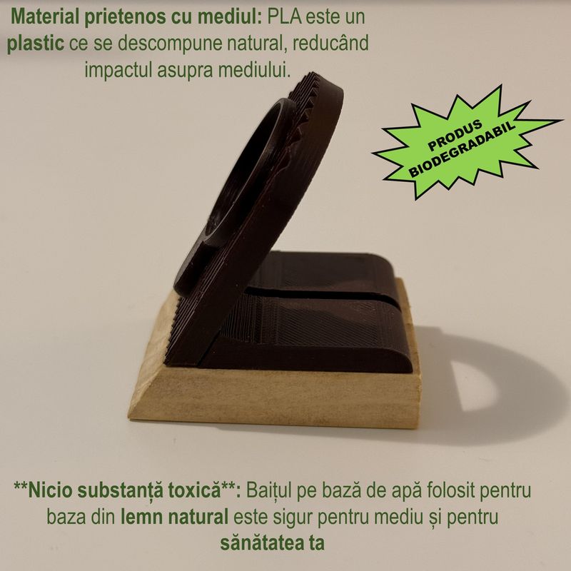 Laptop, Telefoane si Tablete - Wearables si gadgeturi - Wearables - Accesorii wearables - Suport Incarcare compatibil cu Apple Watch (Incarcatorul magnetic nu este inclus), maro - Infinity.ro