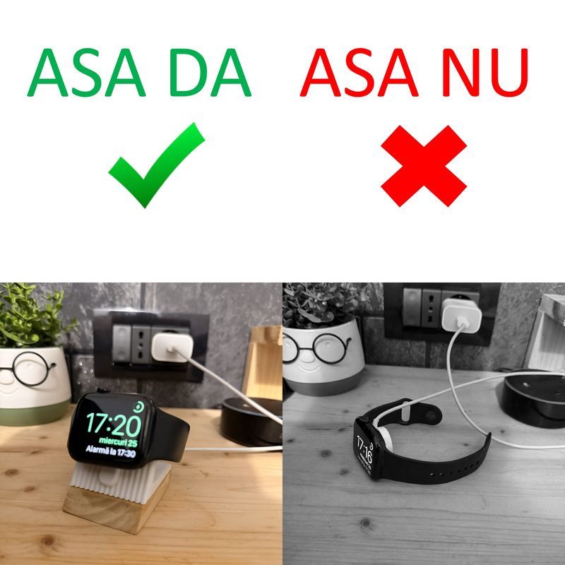 Laptop, Telefoane si Tablete - Wearables si gadgeturi - Wearables - Accesorii wearables - Suport Incarcare compatibil cu Apple Watch (Incarcatorul magnetic nu este inclus), alb - Infinity.ro