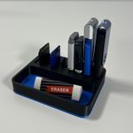 Carti si Birotica - Birotica - Accesorii de birou - Suporturi accesorii birou - Organizator 4 Memorii USB, 4 Carduri SD, 3 Carduri MicroSD + Minitavita, Multifunctional, Albastru/Negru, 9 X 7 cm - Infinity.ro