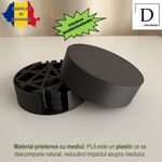 Casa si Gradina - Bucatarie si vesela - Accesorii bar - Suporturi bauturi - Set 6 suporturi / coastere pahare, rotund, diametru 10 cm, negru, cutie inclusa, imprimate 3D - Infinity.ro