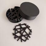 Casa si Gradina - Bucatarie si vesela - Accesorii bar - Suporturi bauturi - Set 6 suporturi / coastere pahare, rotund, diametru 10 cm, negru, cutie inclusa, imprimate 3D - Infinity.ro