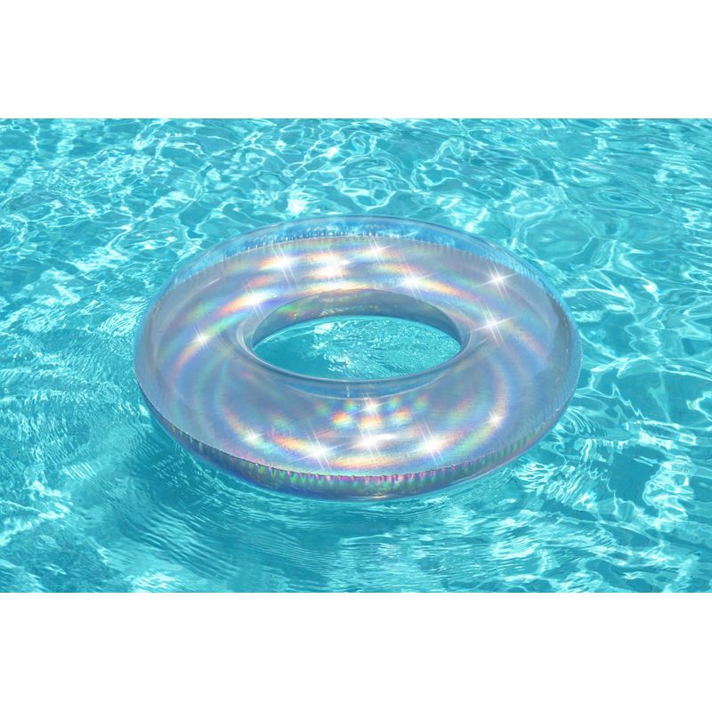 Jucarii, Copii si Bebe - Jucarii si jocuri - Jucarii de exterior - Colaci, ochelari si accesorii inot copii - Bestway Colac Inot Gonflabil Iridescent 107 cm - Infinity.ro