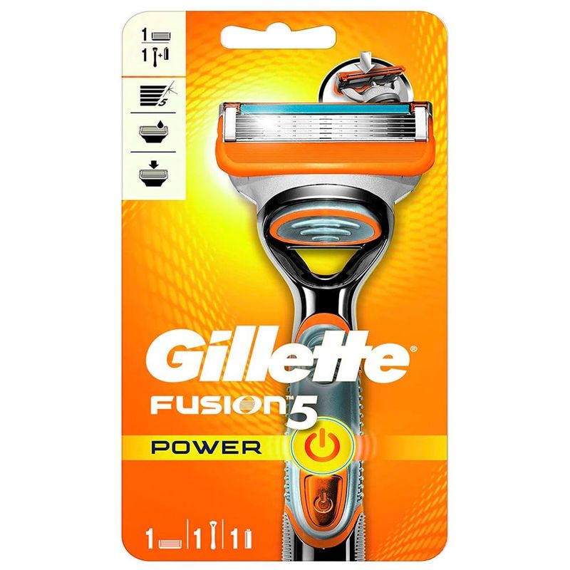 Ingrijire personala si Cosmetice - Aparate & accesorii ingrijire personala - Aparate de ras si tuns - Aparate de ras clasice - Aparat de Ras Gillette Fusion5 Power, 5 Lame Anti-Iritatie, 1 Rezerva Inclusa - Infinity.ro