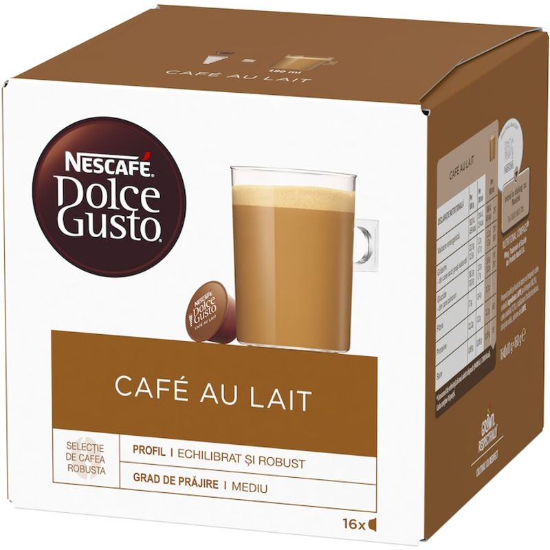 Market - Cafea si ceaiuri - Cafea - Capsule si paduri cafea - Set 3 x Capsule Nescafé Dolce Gusto Café Au Lait, 48 capsule, 480g - Infinity.ro