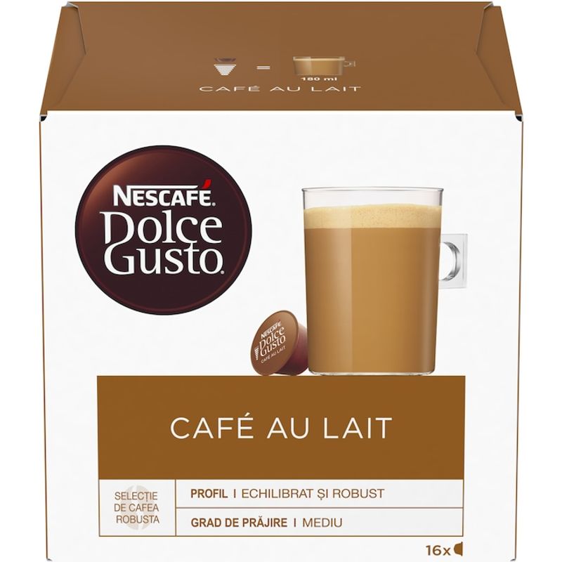 Market - Cafea si ceaiuri - Cafea - Capsule si paduri cafea - Set 3 x Capsule Nescafé Dolce Gusto Café Au Lait, 48 capsule, 480g - Infinity.ro