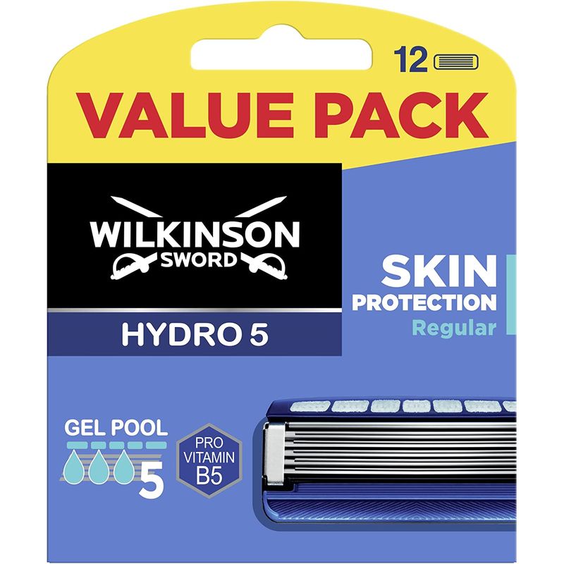 Ingrijire personala si Cosmetice - Aparate & accesorii ingrijire personala - Aparate de ras si tuns - Accesorii aparate de ras - Set Rezerve aparat de ras Wilkinson Sword Hydro 5 Skin Protection Regular cu Vitamina B5, barbati,12 buc - Infinity.ro