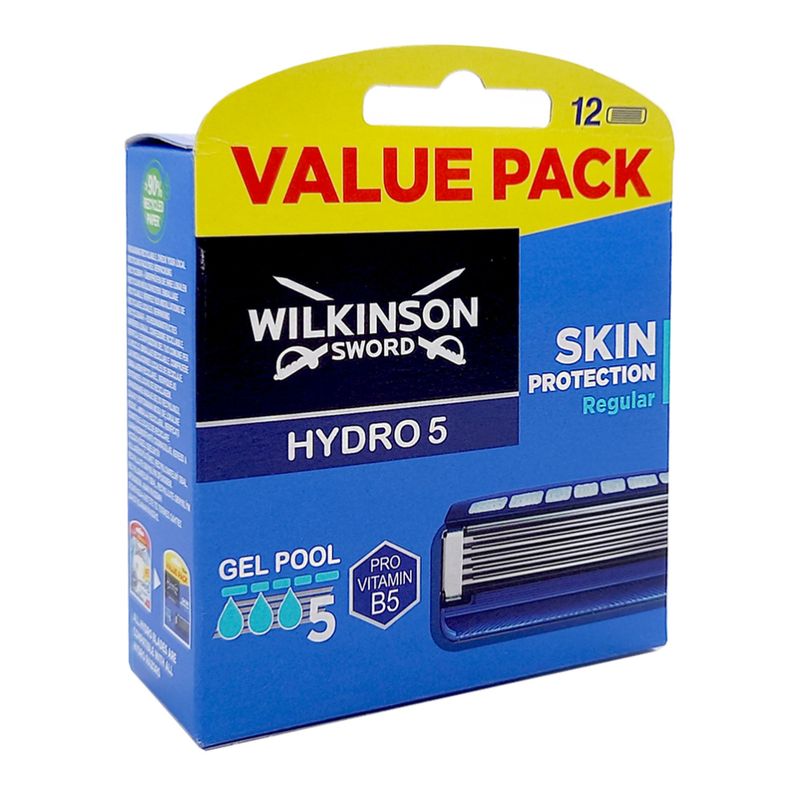 Ingrijire personala si Cosmetice - Aparate & accesorii ingrijire personala - Aparate de ras si tuns - Accesorii aparate de ras - Set Rezerve aparat de ras Wilkinson Sword Hydro 5 Skin Protection Regular cu Vitamina B5, barbati,12 buc - Infinity.ro