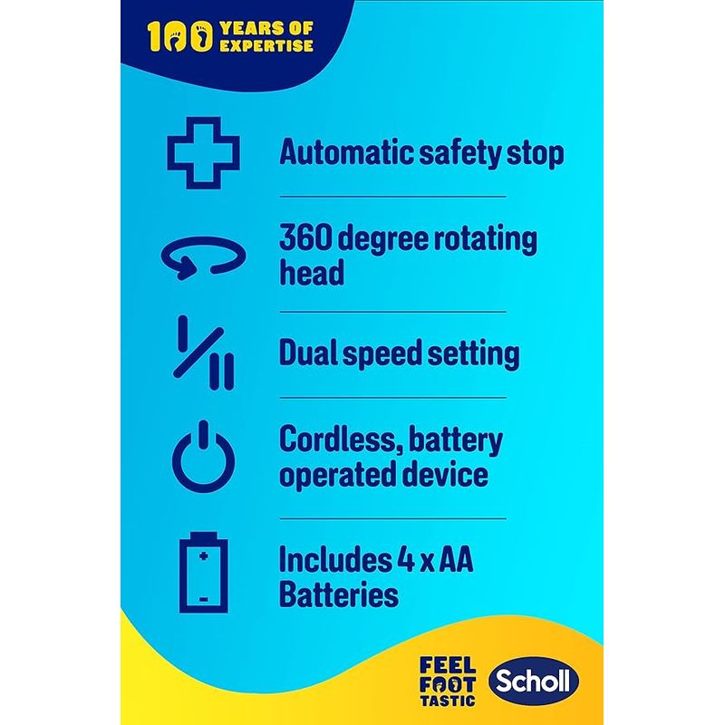 Ingrijire personala si Cosmetice - Manichiura si pedichiura - Pile cosmetice - Pila electrica Scholl Velvet Smooth cu Cristale de Diamant, 2 viteze, 2 rezerve incluse, albastru - Infinity.ro