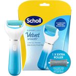 Ingrijire personala si Cosmetice - Manichiura si pedichiura - Pile cosmetice - Pila electrica Scholl Velvet Smooth cu Cristale de Diamant, 2 viteze, 2 rezerve incluse, albastru - Infinity.ro