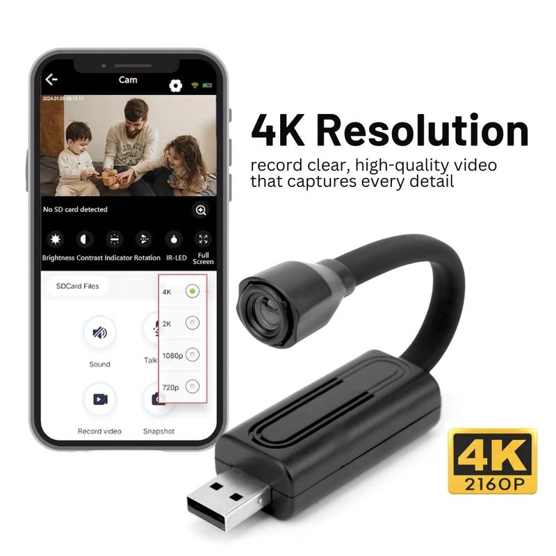 Laptop, Telefoane si Tablete - Wearables si gadgeturi - Gadgeturi - Dispozitive spionaj - Camera Spion iUni W11, Wi-Fi, Vizualizare 4K, Senzor de miscare, Slot card microSD - Infinity.ro
