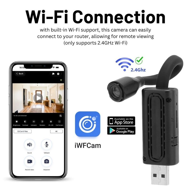 Laptop, Telefoane si Tablete - Wearables si gadgeturi - Gadgeturi - Dispozitive spionaj - Camera Spion iUni W11, Wi-Fi, Vizualizare 4K, Senzor de miscare, Slot card microSD - Infinity.ro