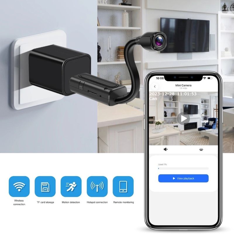 Laptop, Telefoane si Tablete - Wearables si gadgeturi - Gadgeturi - Dispozitive spionaj - Camera Spion iUni W720, Wi-Fi, 8GB, Vizualizare HD, Detectare miscare - Infinity.ro