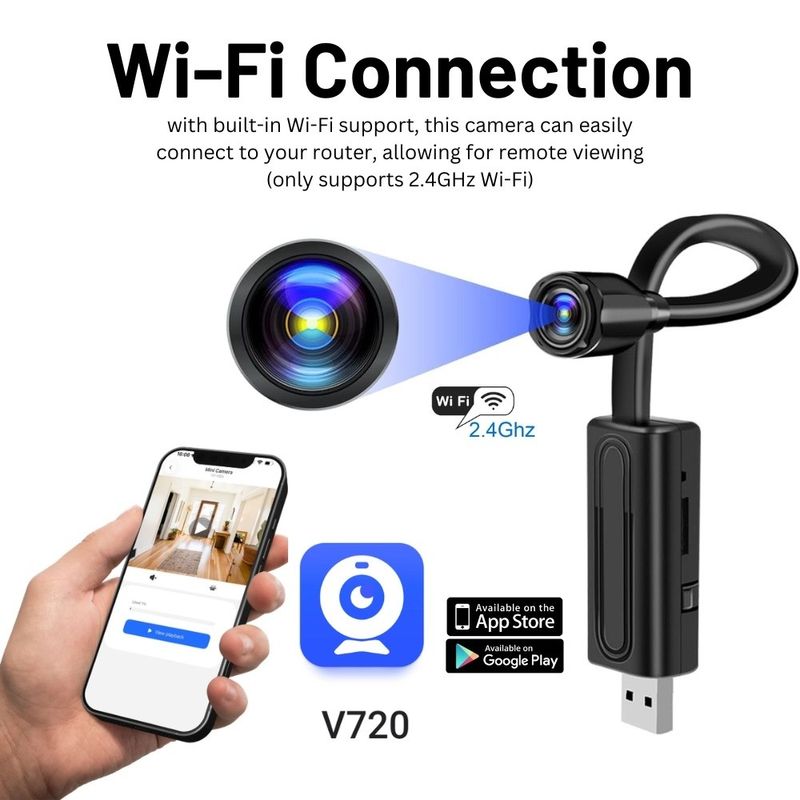 Laptop, Telefoane si Tablete - Wearables si gadgeturi - Gadgeturi - Dispozitive spionaj - Camera Spion iUni W720, Wi-Fi, Vizualizare HD, Detectare miscare, Slot card microSD - Infinity.ro