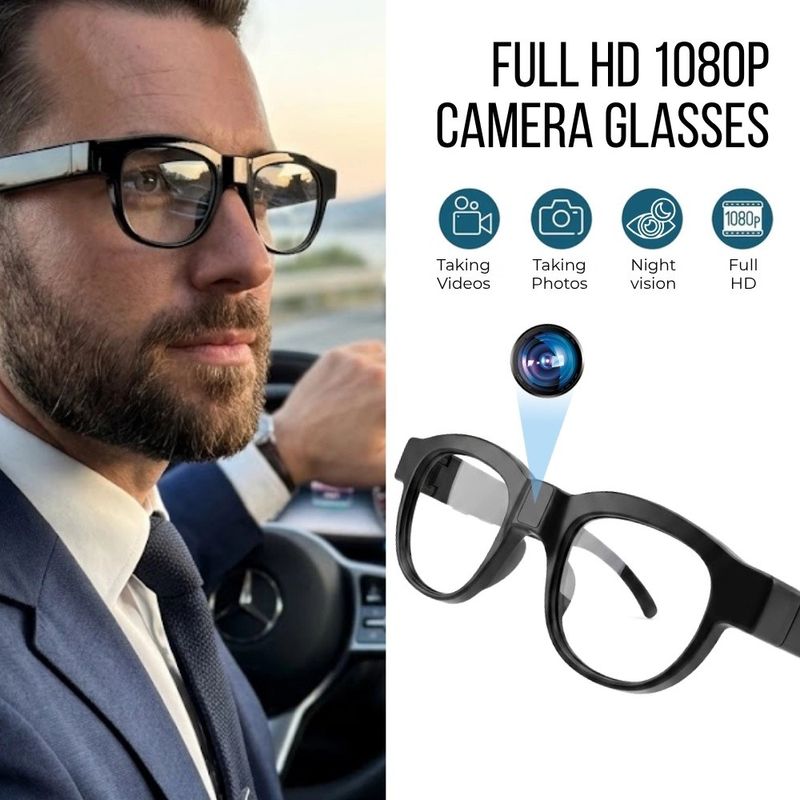 Laptop, Telefoane si Tablete - Wearables si gadgeturi - Gadgeturi - Dispozitive spionaj - Ochelari Spion cu Camera iUni G9, Full HD, Night Vision, Suport card microSD - Infinity.ro