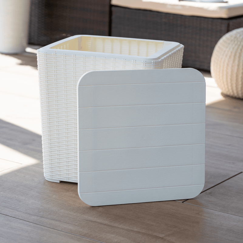 Casa si Gradina - Gradina si terasa - Mobilier exterior - Dulapuri si lazi depozitare exterior - Cutie / masa de depozitare pentru gradina, alba, UGUR - Infinity.ro