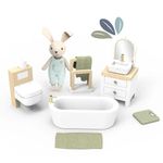 Jucarii, Copii si Bebe - Jucarii si jocuri - Papusi si accesorii - Casute de papusi si mobilier - Set mobilier baie pentru casa de papusi, Speedy Monkey - Infinity.ro