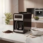 Electronice si Electrocasnice - Electrocasnice bucatarie - Preparare bauturi - Cafetiere - Cafetiera cu rasnita integrata Zilan ZLN9001, Ecran tactil, Capacitate 850 ml ( pana la 6 cesti ), Putere 640W - Infinity.ro