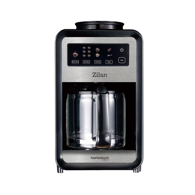 Electronice si Electrocasnice - Electrocasnice bucatarie - Preparare bauturi - Cafetiere - Cafetiera cu rasnita integrata Zilan ZLN9001, Ecran tactil, Capacitate 850 ml ( pana la 6 cesti ), Putere 640W - Infinity.ro
