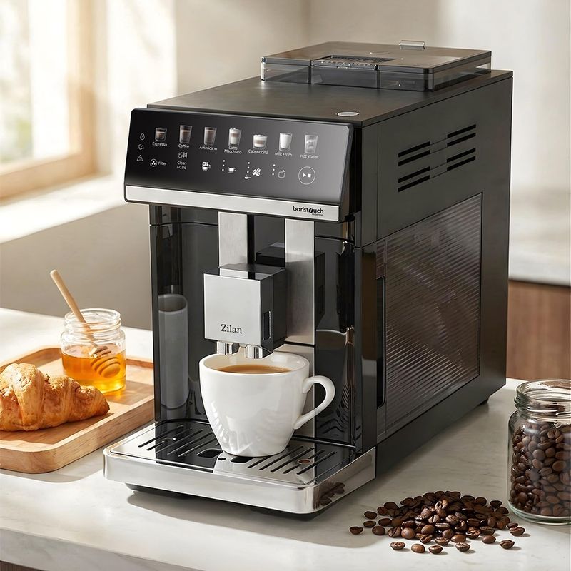 Electronice si Electrocasnice - Electrocasnice bucatarie - Preparare bauturi - Espressoare - Espressor automat cu rasnita incorporata Zilan ZLN9000, Rezervor apa 1.8L, Recipient boabe 250g, Putere 1450-1725W - Infinity.ro