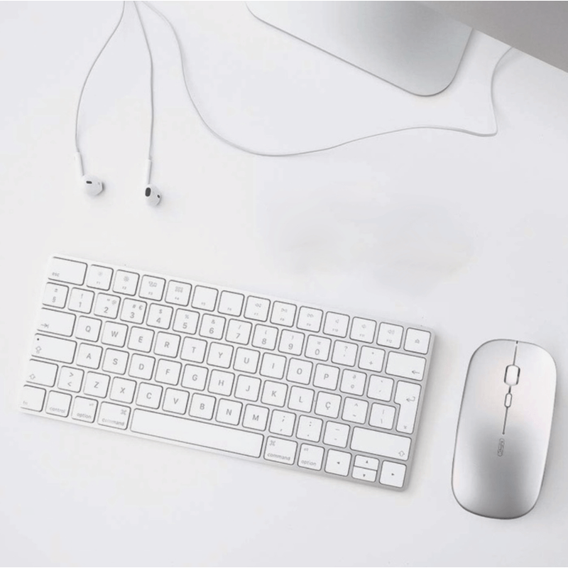 PC, gaming si accesorii - Periferice PC - Mouse - VU-TEK 199 Mouse Wireless Dual mode Bluetooth + WIFI reincarcabil - Silver Luminous - Infinity.ro