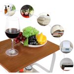 Casa si Gradina - Mobilier - Mese si birouri - Mese living - Masuta cu 2 rafturi pentru depozitare, blat din MDF, roti, Herum, Alb/Maro, 43 x 30 x 77 cm - Infinity.ro
