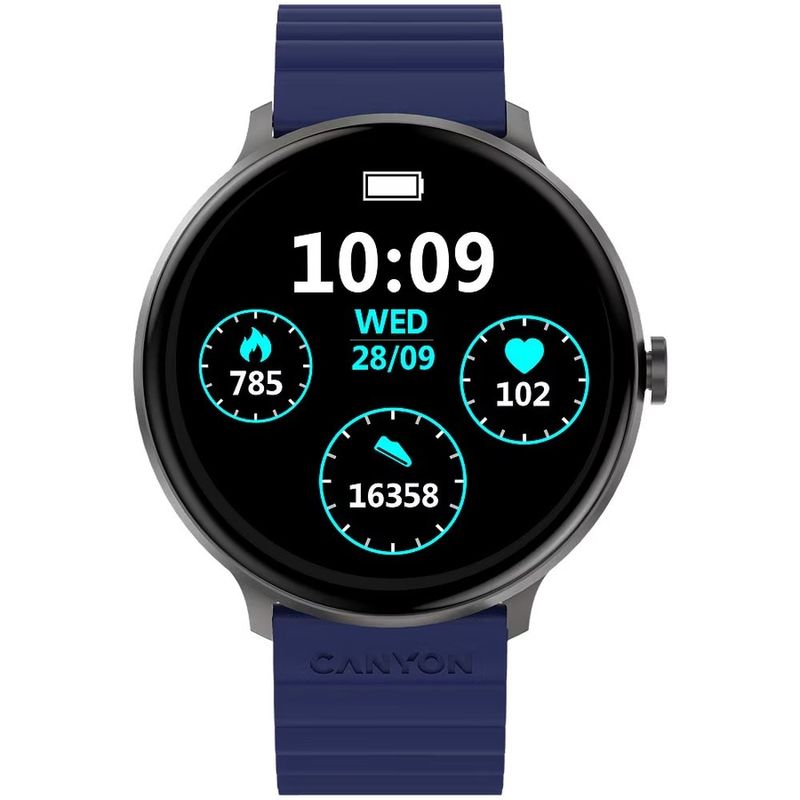 Laptop, Telefoane si Tablete - Wearables si gadgeturi - Wearables - Smartwatch-uri - Ceas inteligent, Canyon, Jacky SW-69, 1,30", Albastru/Galben - Infinity.ro