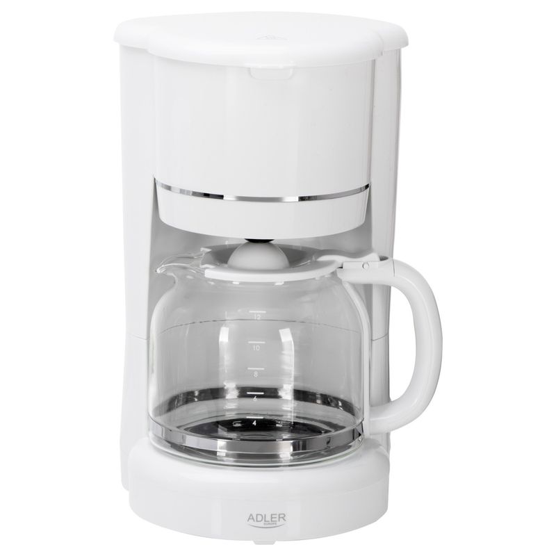 Electronice si Electrocasnice - Electrocasnice bucatarie - Preparare bauturi - Cafetiere - Cafetiera cu Filtru Adler 1.5l 900W Mentinere la Cald Alb - Infinity.ro