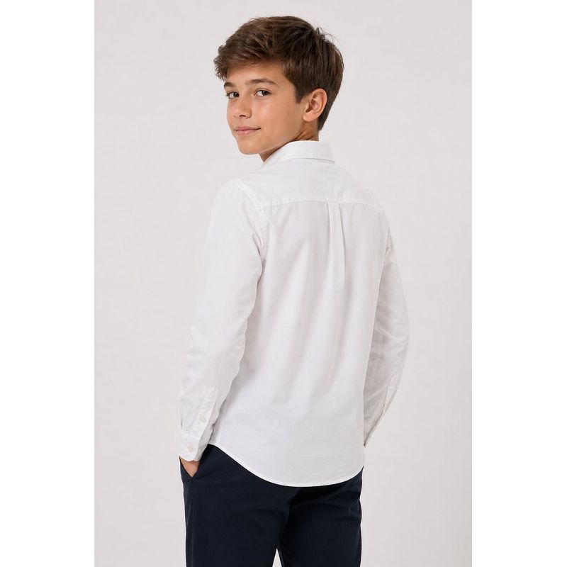 Fashion, accesorii si bijuterii - Copii - Imbracaminte copii - Bluze si camasi copii - Camasa baieti Tommy Hilfiger KB0KB09550T 10 ani 140 CM Alb - Infinity.ro