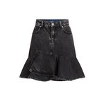 Fashion, accesorii si bijuterii - Femei - Imbracaminte femei - Fuste femei - Fusta mini Karl Lagerfeld Jeans din denim cu volane L INTL Gri inchis - Infinity.ro