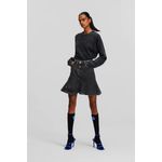 Fashion, accesorii si bijuterii - Femei - Imbracaminte femei - Fuste femei - Fusta mini Karl Lagerfeld Jeans din denim cu volane L INTL Gri inchis - Infinity.ro